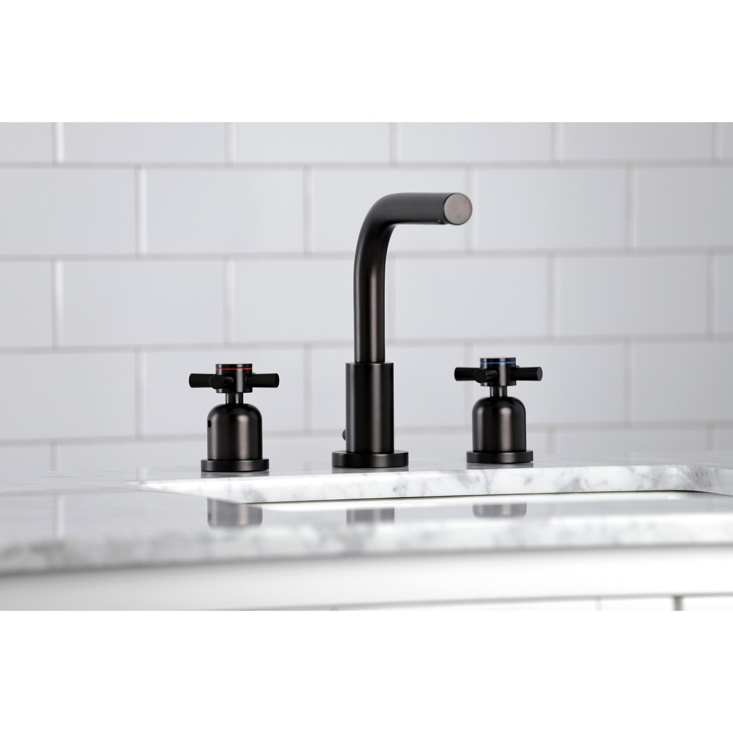 Kingston Sona FSC8955DX - Concord Two-Handle 3-Hole Deck Mount Widespread Bathroom Faucet with Brass Pop-Up, Oil Rubbed Bronze — thumbnail 3